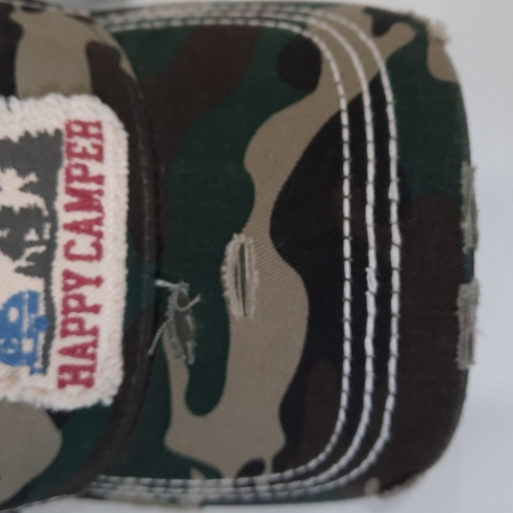Visor Hat Cap Headwear Golf Camping Vacation Happy Camper KBETHOS Camoflage Camo - Picture 3 of 9